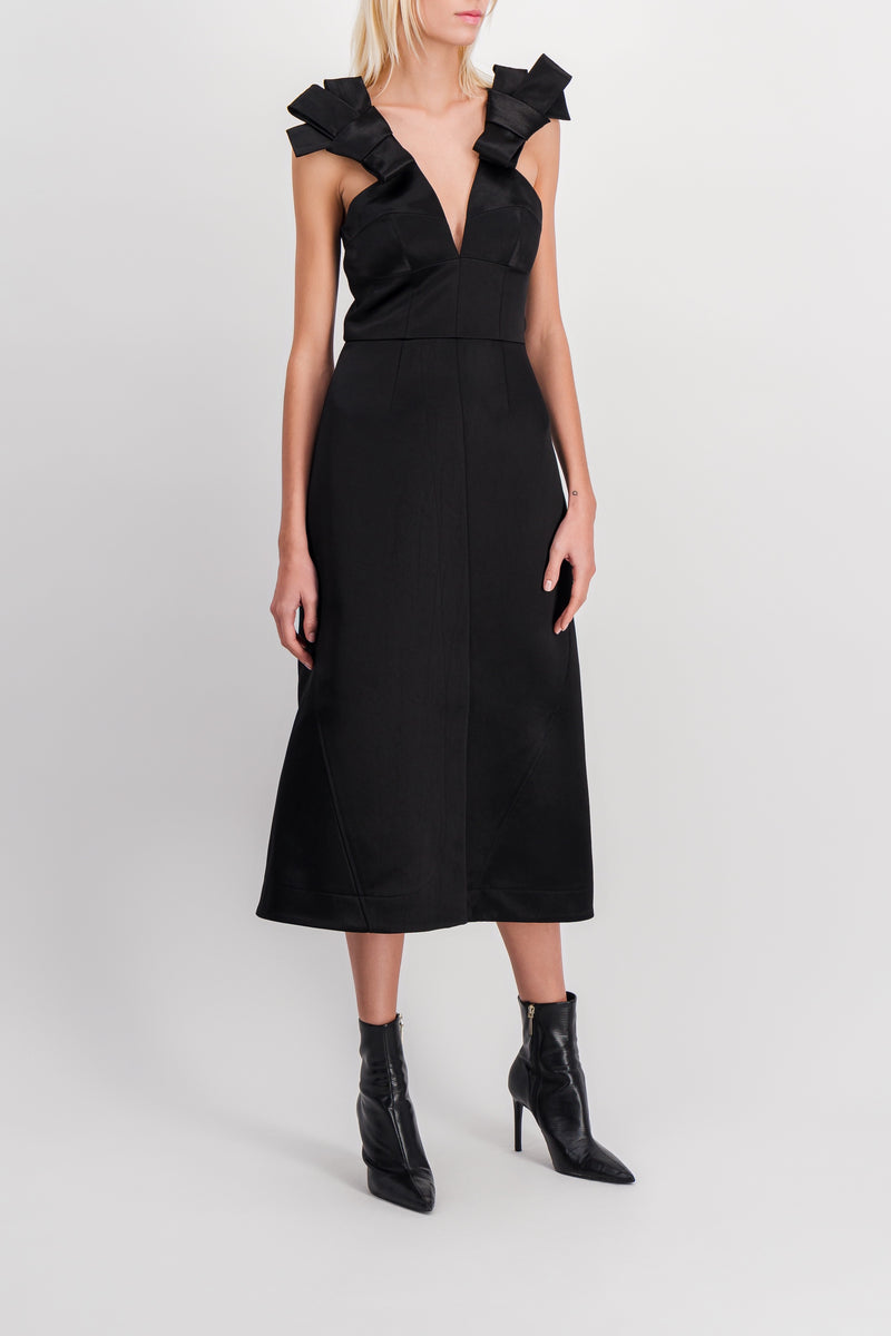 Jil Sander - Shiny bonded satin midi dress
