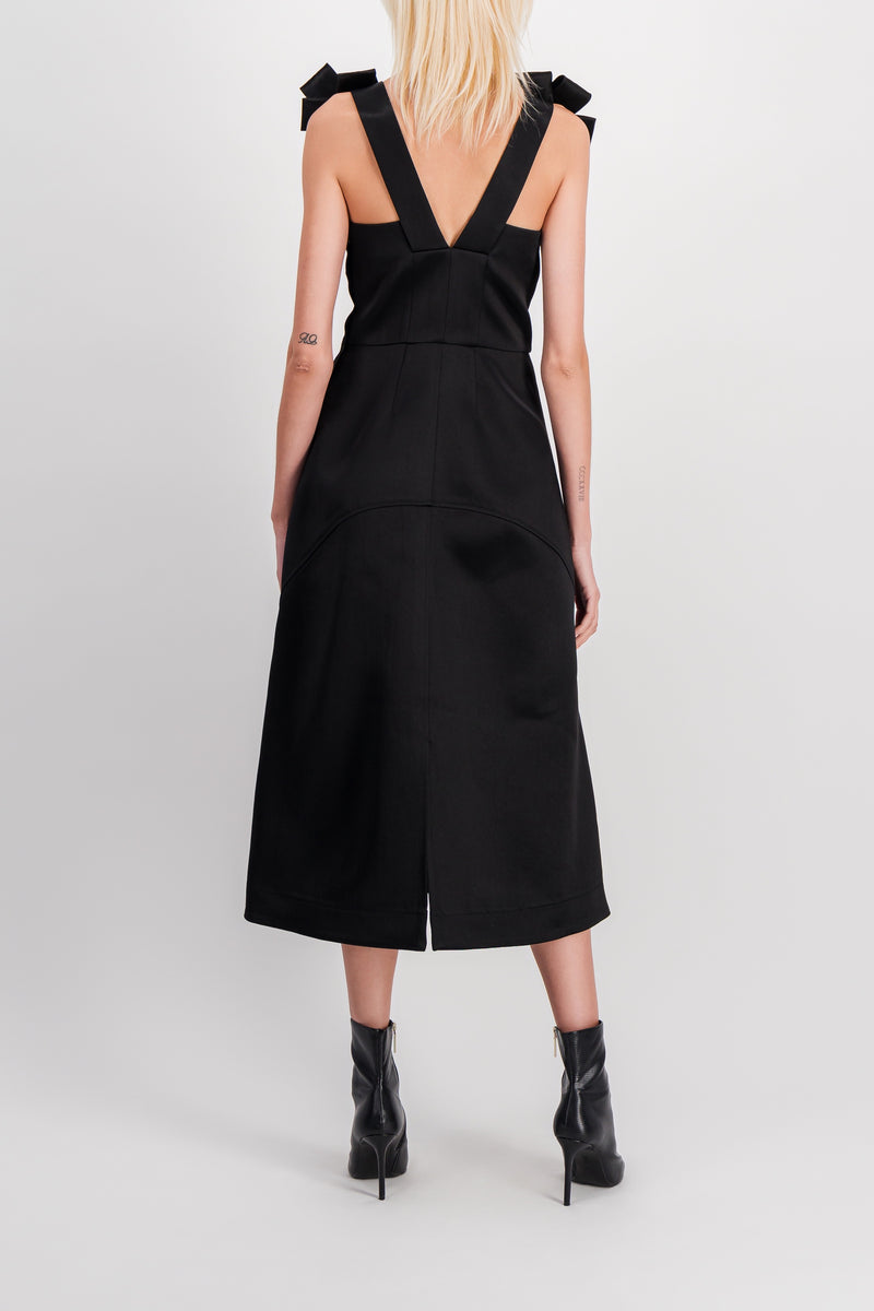 Jil Sander - Shiny bonded satin midi dress