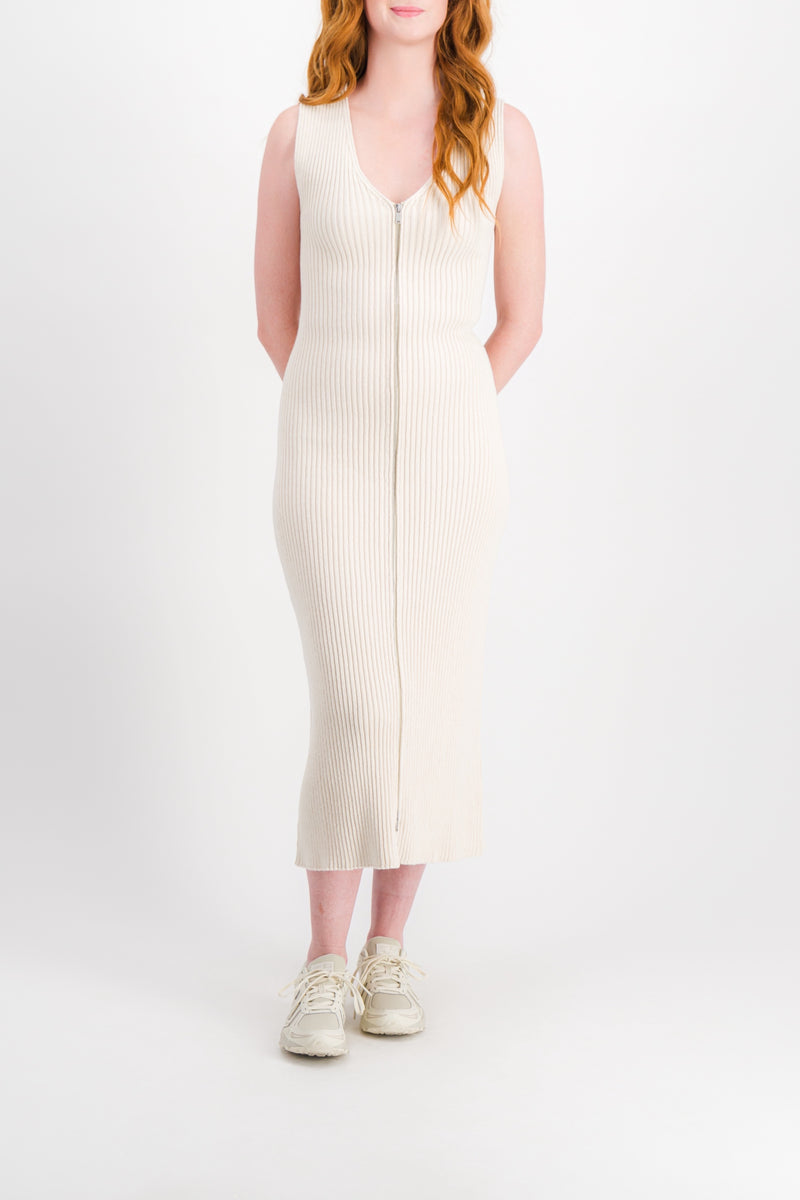 Jil Sander - Knitted A-line maxi dress with zipped front