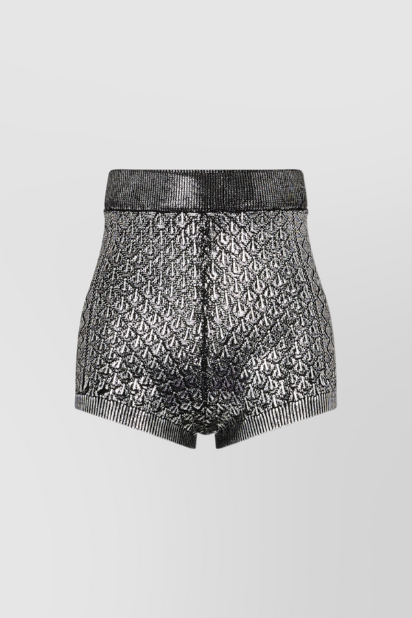 Black-silver knit short