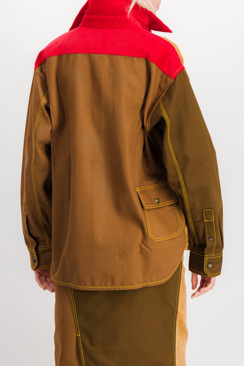 Marni - Color block long sleeved boyfriend shirt with front pockets