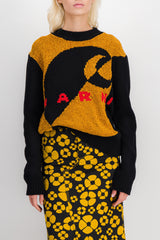 Round neck wool sweater with Carhartt print