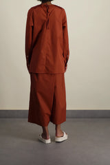 Clay gathered boxy cotton shirt
