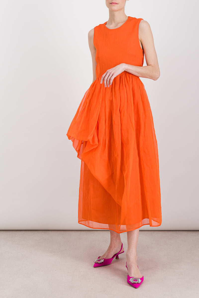 Cecilie Bahnsen - Asymmetric organdie open back midi dress