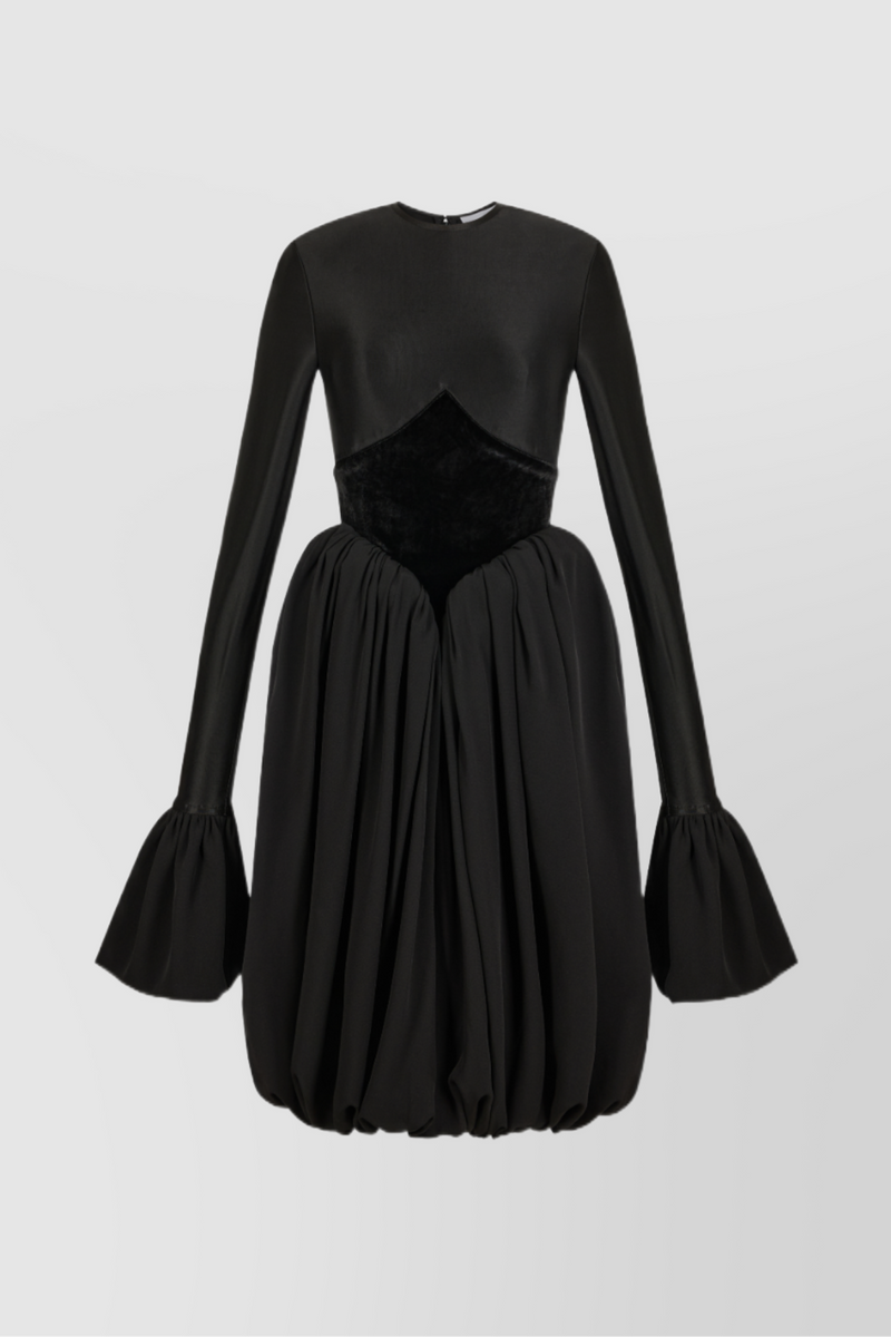 Paco Rabanne - Crêpe satin puff mini dress