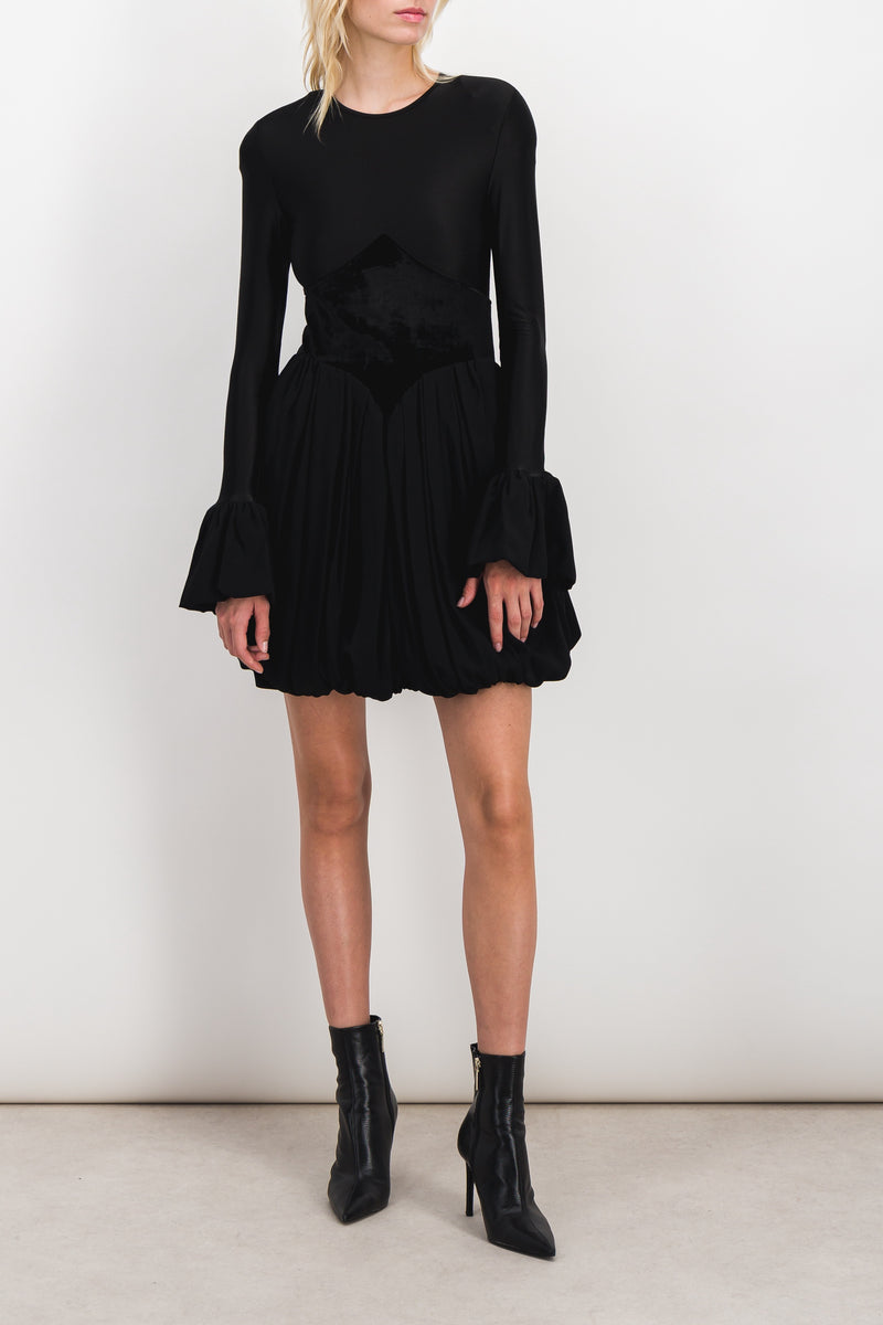 Paco Rabanne - Crêpe satin puff mini dress