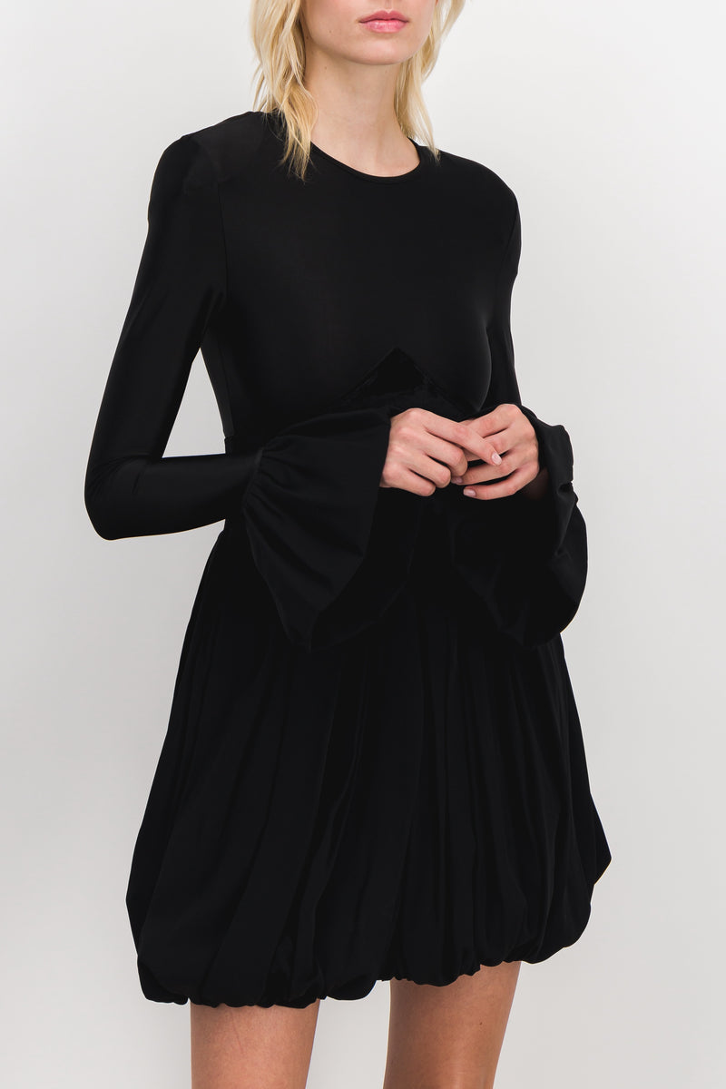 Paco Rabanne - Crêpe satin puff mini dress