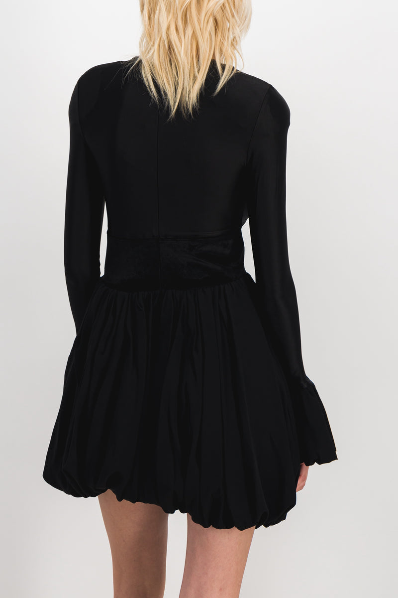 Paco Rabanne - Crêpe satin puff mini dress