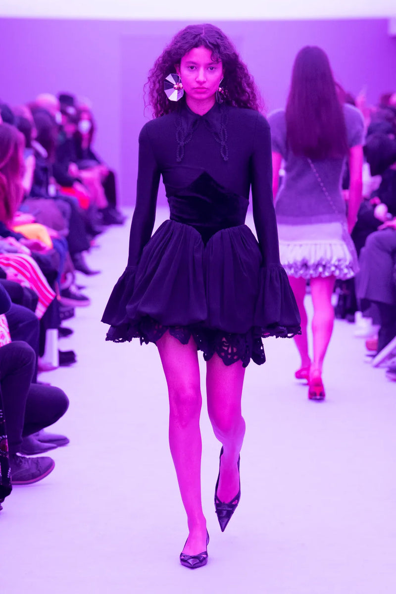 Paco Rabanne - Crêpe satin puff mini dress