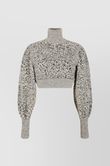 Jacquard concrete cropped sweater