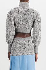 Jacquard concrete cropped sweater