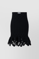 3D cable knit mini skirt