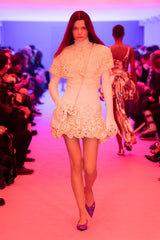 3D cable knit mini skirt