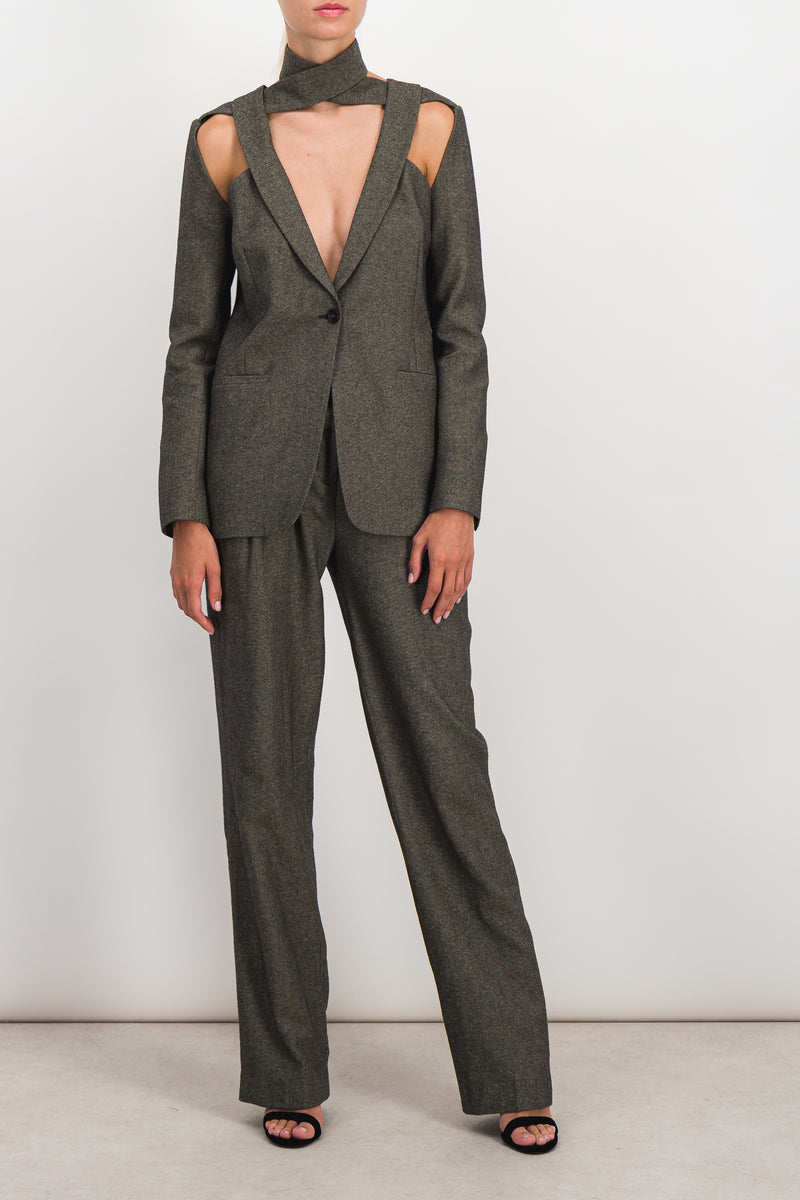 Coperni - Dark grey low rise loose tailored pants